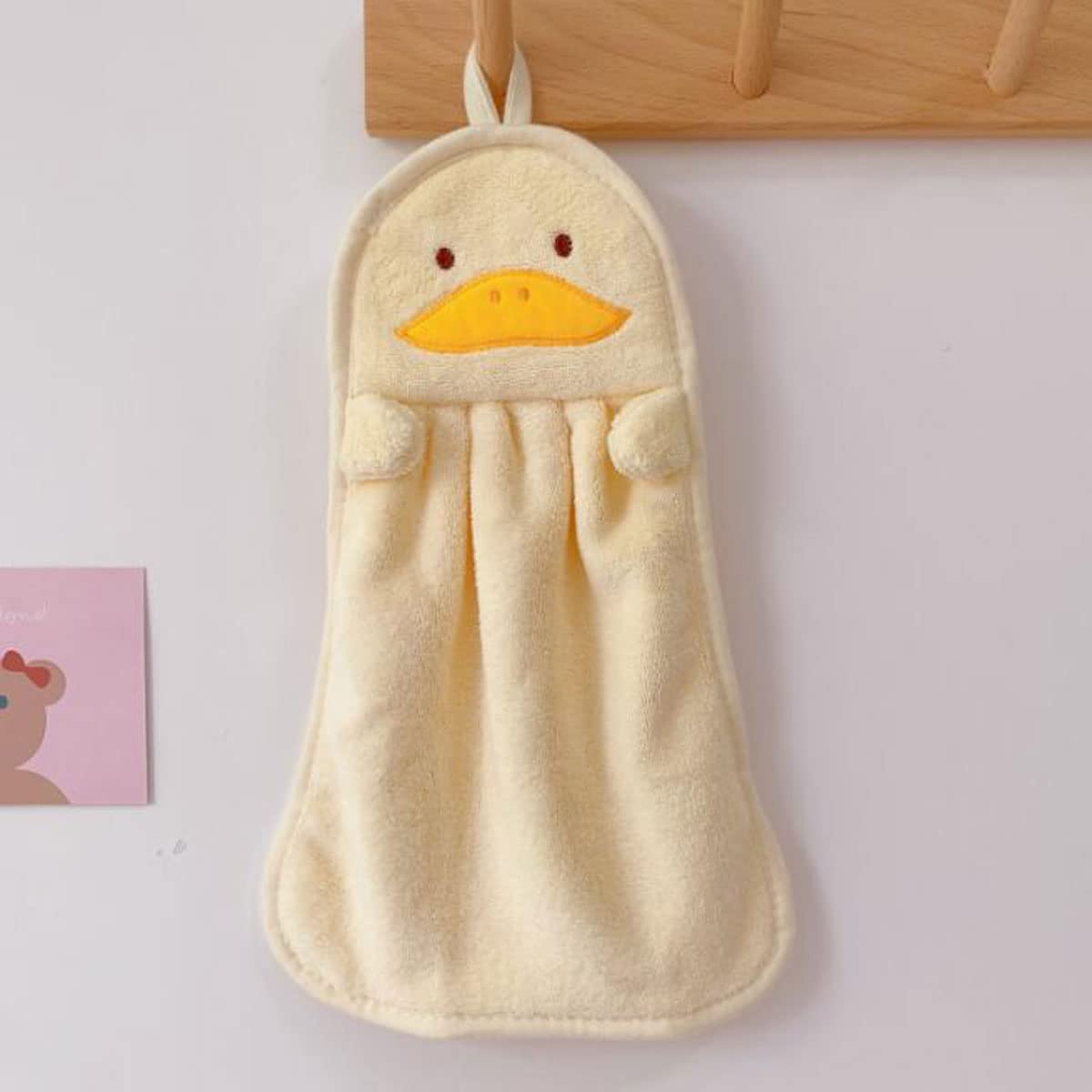 Ewanda 3 Pack Cute Hand Towels with Hanging Loop, Kids Hanging Towels for Kitchen & Bathroom