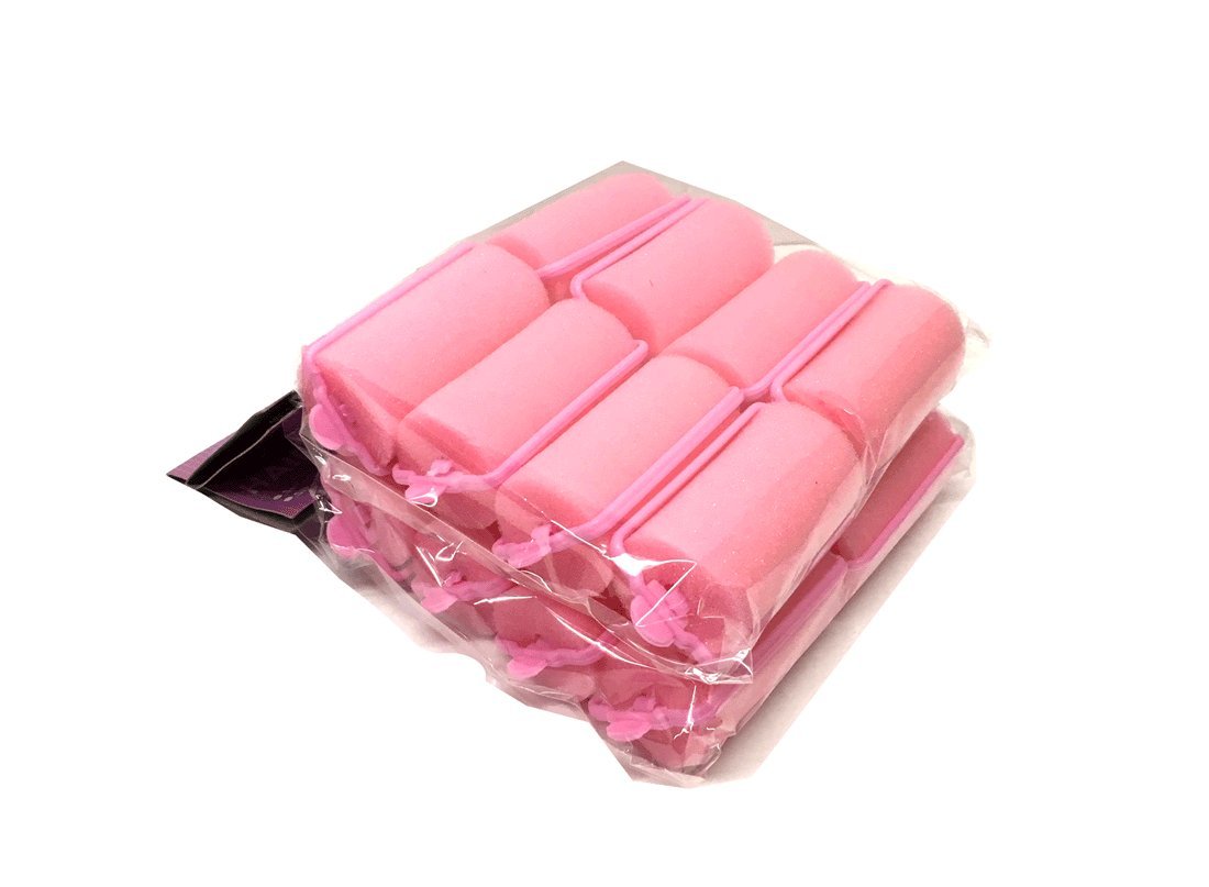 Pink Foam Sponge Hair Rollers (Large 16pc)