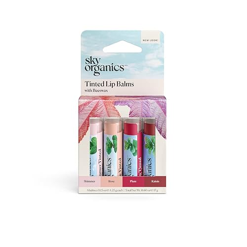 Sky Organics Tinted Lip Balms with Beeswax and a Rich Nourishing Blend of Plant Oils, Moisturizing Lip Balm to Lock In Moisture and Add A Sheer Wash