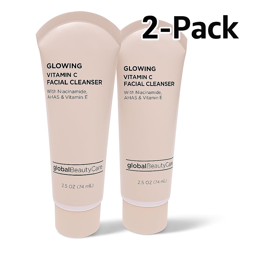 Global Beauty Care Vitamin C Facial Cleanser - Niacinamide, AHA & Vitamin E, 2-Pack (2x 2.5 fl oz)