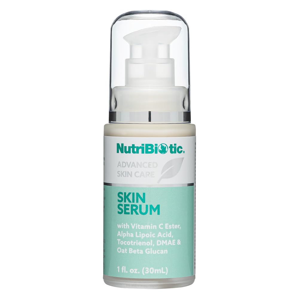 NutriBiotic Skin Serum, 1 Fl Oz | with Nutrients Oat Beta Glucan, Alpha Lipoic Acid, Vitamin C Ester, Tocotrienols & DMAE | Super Concentrated