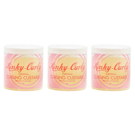Kinky Curly Original Curling Custard Natural Styling Gel 8oz Pack of 3
