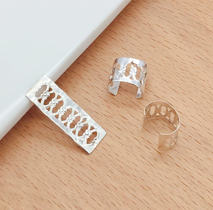 Duehut Hair Accessories 100 PCS Metal Braid Beads, Dreadlocks Beads Hair Jewelry Rings, Hair Decorations for Women, Adjustable Cuffs, Dreadlock