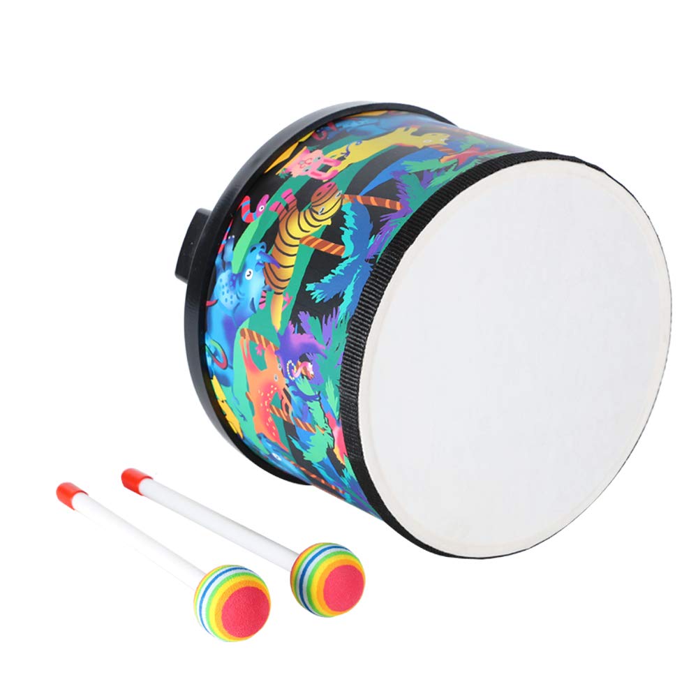 Ubblove 8" Floor Tom Drum for Kids – Percussion Music Toy with 2 Mallets, Black, Perfect Birthday & Christmas Gift for Children