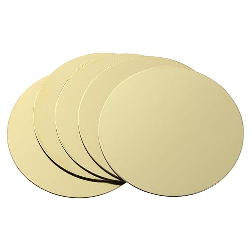 UKCOCO Adhesive Metal Plates, 10 Pack Round Magnetic Metal Plates Car Vehicle Mount Phone Holder Diameter 4cm (Gold)
