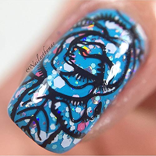 PUEEN Super Intense Nail Polish for Nail Stamping Big 5-Free Formula Nail Color Lacquer (805 - Black Jack) - BH000497N