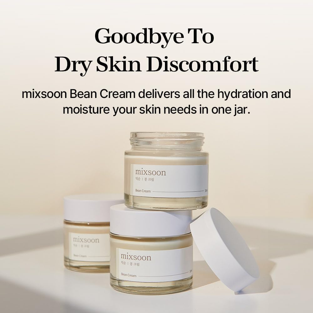 mixsoon Bean Cream-Deep Moisturizer Face Cream, Hydrating and Smoothing for Face, Fermented Soybean Extract, Lightweight Non-Sticky Finish 50ml / 1.69 Beauty and Personal Care mixsoon