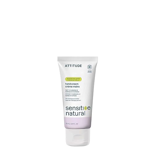 ATTITUDE Hand Cream for Sensitive Skin with Oat, EWG Verified, Dermatologically Tested, Vegan, Chamomile, 2.5 Fl Oz