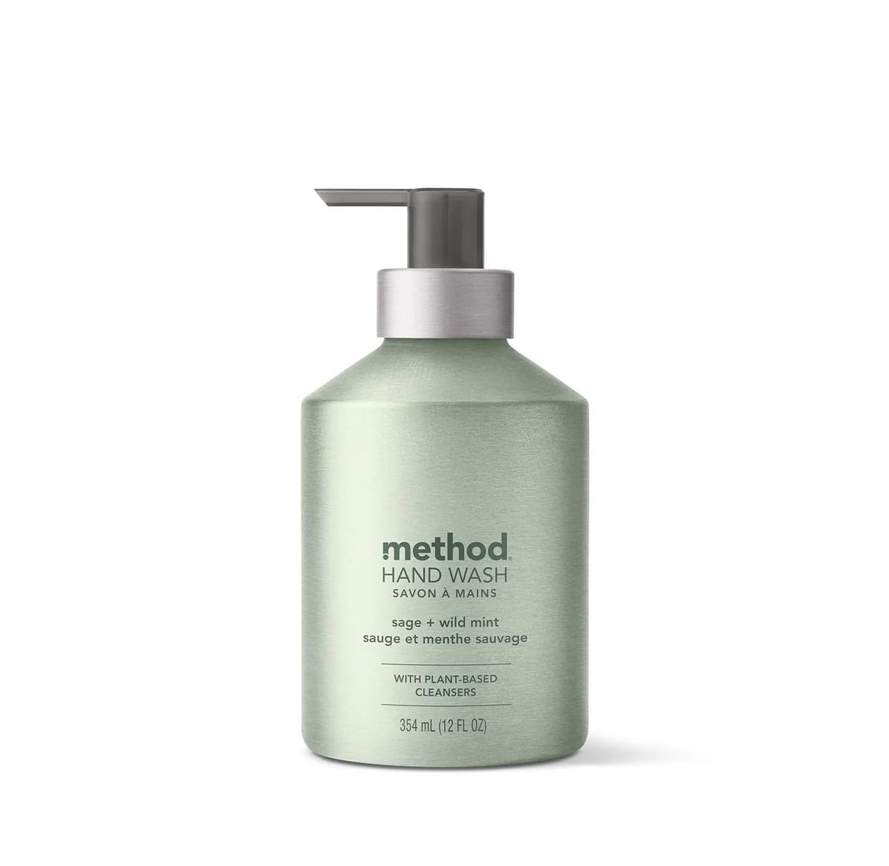 Method Premium Gel Hand Soap, Reusable Aluminum Bottle, Sage + Wild Mint, 12 oz (Pack of 1)