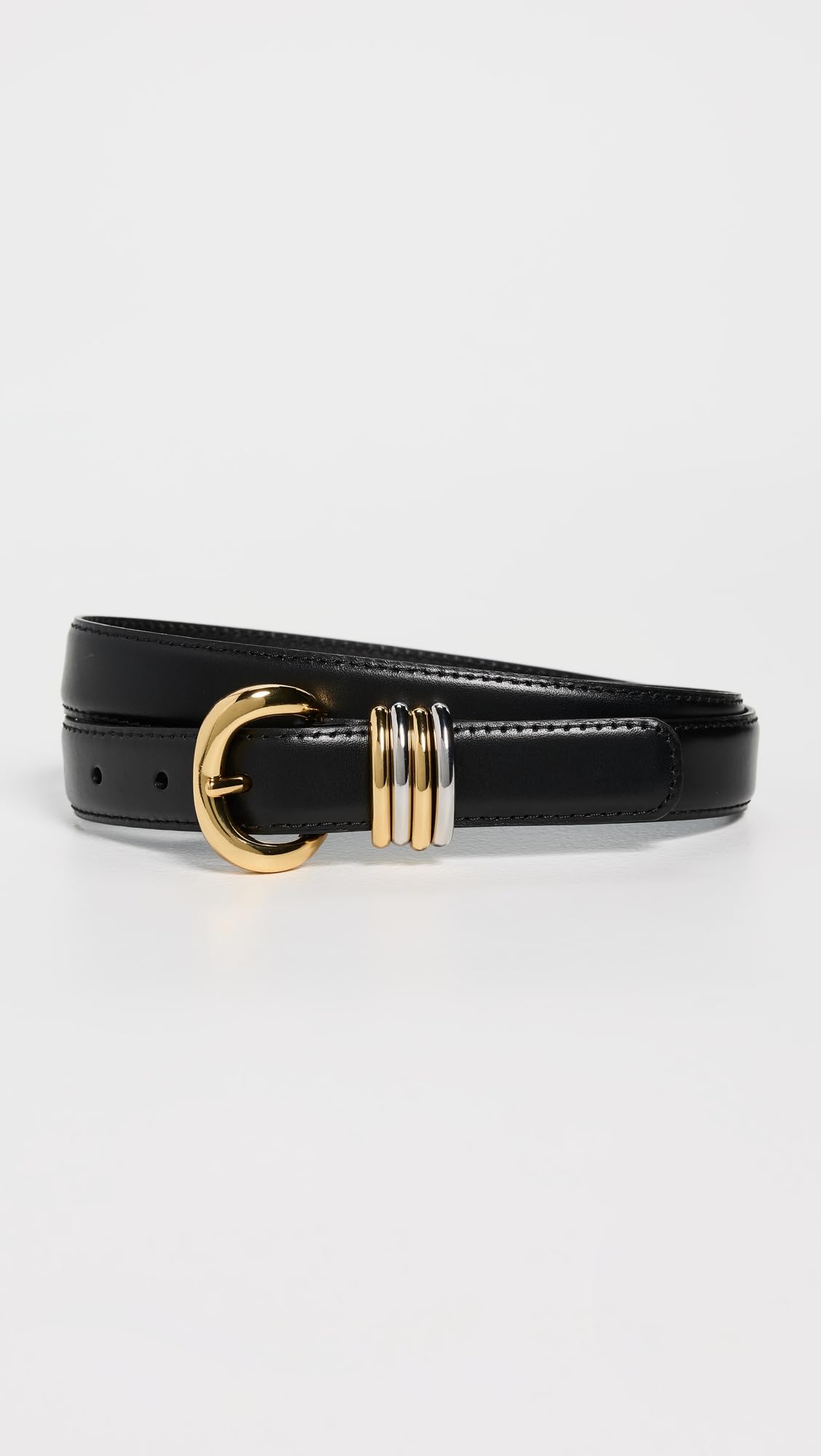 Madewell Women's Mixed Metal Inez Belt, True Black, L