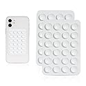 MYHOGOOD 2 Pcs Silicone Suction Phone Case, Non Slip Phone Suction Pad with 24 Suction Cups, White Suction Phone Holder Hands-Free Sticky Phone Grip…