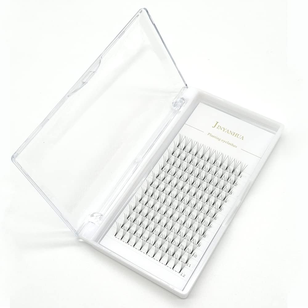 JINYANHUA Premade Eyelash Fans Extension 8-15mm Length 4d/5d/6d/7d/8d 0.07mm Short Stem Handmade Fans Premade Professional Eyelash Extensions Faux…
