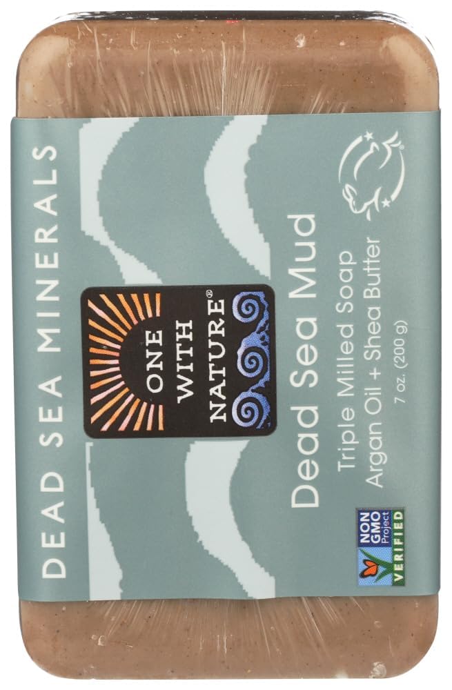 One with Nature Dead Sea Mineral Mud Soap with Argan Oil & Shea Butter 7 oz (Pack of 6)