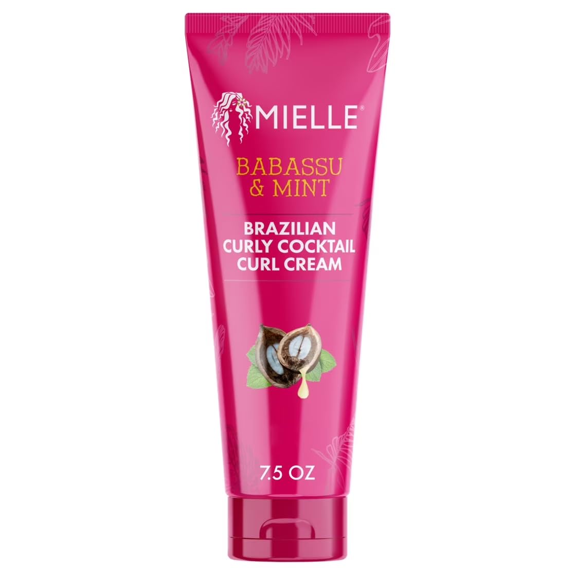 Mielle Organics Babassu & Mint Brazilian Curly Cocktail Curl Cream - Curl Defining, Hair Styling Cream for Textured Hair - Locks in Moisture, Boosts