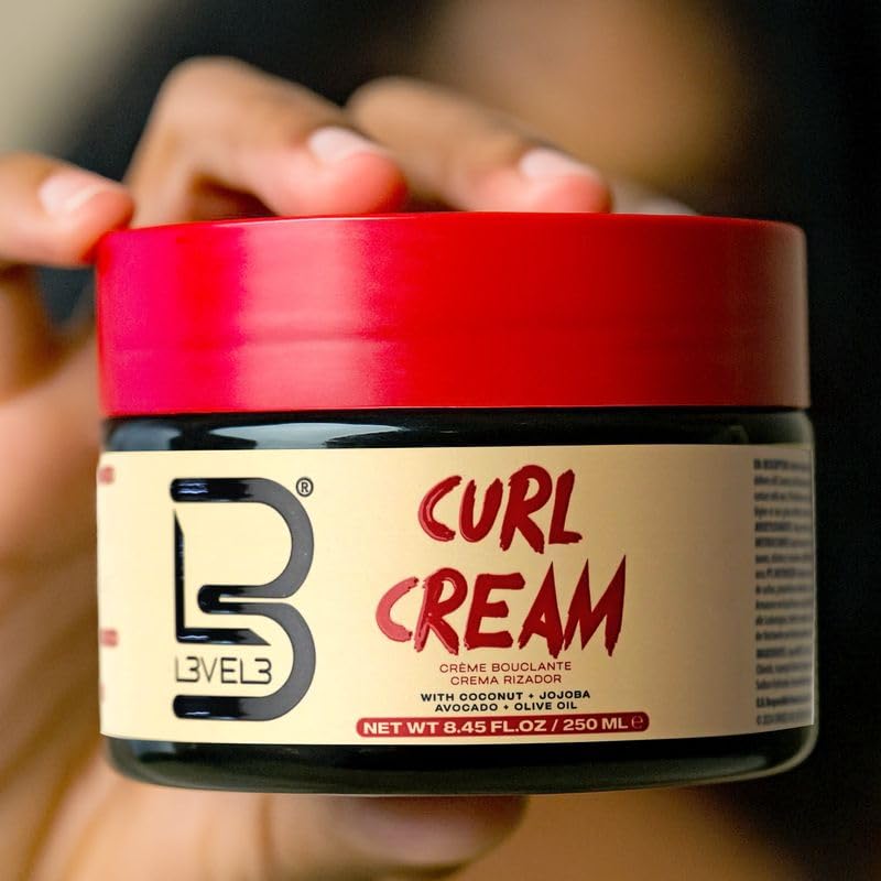 Level 3 Hydrating Curl Cream - With Coconut and Jojoba Oil for Coily and Curly Hair - Lock In Moisture and Shine