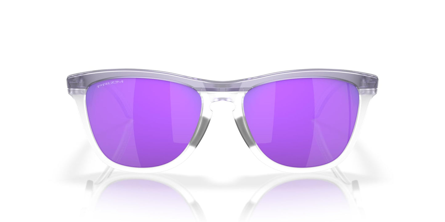 Oakley OO9289 Frogskins Hybrid Round Sunglasses, Matte Transparent Lilac/Clear/Prizm Violet, 55 mm