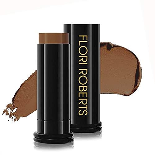 Base Strokes Crème Foundation Stick by Flori Roberts, Full Coverage for Women of Color or Deeper Skin Tones, Long Lasting Makeup, Natural Finish