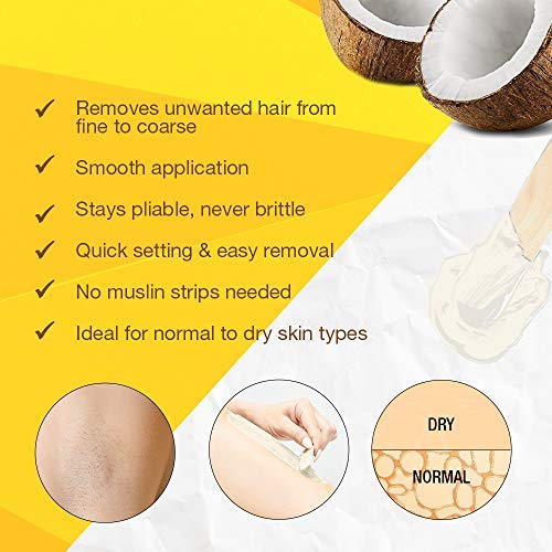 GiGi Coconut Honee Flex Hard Wax for Face & Body, Non-Strip Hair Removal Wax, Gentle for Sensitive to Normal Skin, 13 oz, 1 Pack