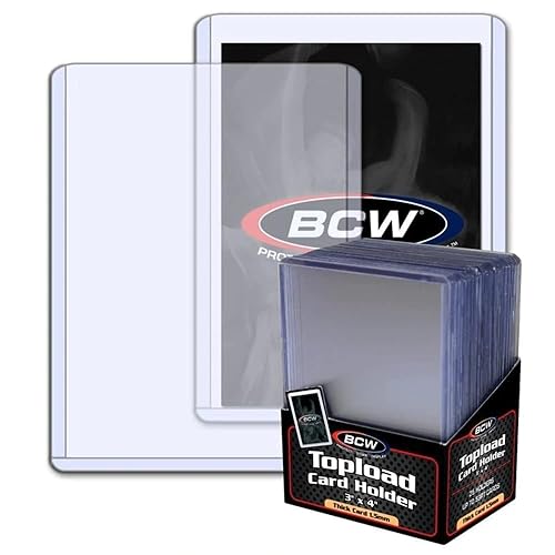 BCW 59 PT Thick Card Top Loaders | Protective Thick Toploaders for Trading Cards Up to 59PT | Rigid Card Toploader for Memorabilia & Collectibles | 1…