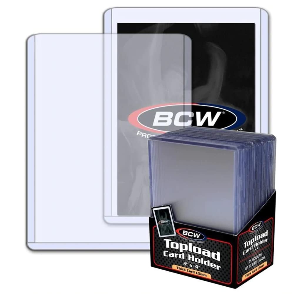 BCW 59 PT Thick Card Top Loaders | Protective Thick Toploaders for Trading Cards Up to 59PT | Rigid Card Toploader for Memorabilia & Collectibles | 1…
