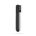 GERMANIKURE Czech Crystal Glass Nail File in Suede Leather Case, Original Black Branded, Professional Manicure & Pedicure Products for Easy Shaping