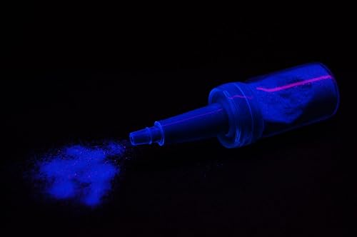 UV Blacklight Reactive Cosmetic Face & Body Glitter Powder (10 Gram Jars) (UV Neon Blue)