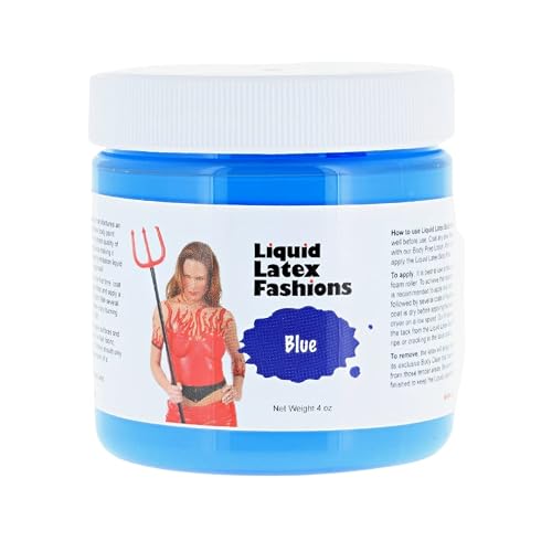 Liquid Latex Fashions Blue Body Paint for Adults and Kids, Ammonia Free, Cosplay Makeup, Creates Professional Monster, Zombie Arts, Easy On and Off- 4