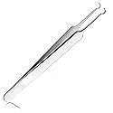 BEUKING Acne Blemish Blackhead Comedone Stainless Steel Nipper Blemish Extractor Tool for Remove Blackhead Acne Whitehead Pimple Bend Curved Tweezers