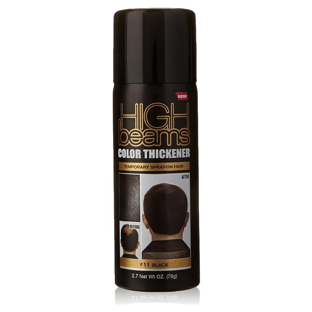 High Beams Color Thickener Temporary Spray-On Hair - Black 2.7 oz (3 pack)