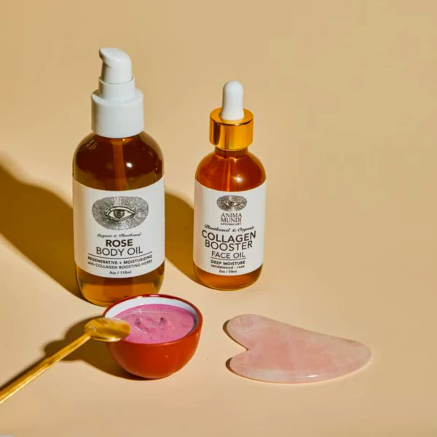 Anima Mundi Apothecary Rose Clay Mask - With Rose, Hibiscus & Mangosteen Powder - Hydrating & Purifying Mask with Soothing White Kaolin Clay + Aloe