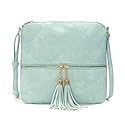 DukeTea Medium Crossbody Bags for Women, Tassel Crossover Purse for Teen Girls Handbag Gift (Sky Blue)