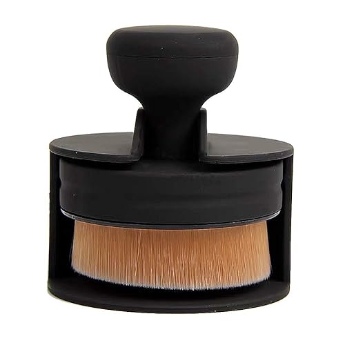 Flat round shaped Foundation Makeup Brush, Kabuki Liquid Foundation Brush Portable Cosmetic Brush Large Full Coverage Face Body Makeup Brush