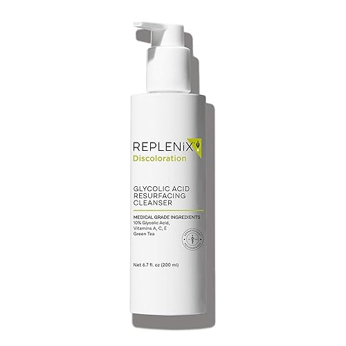 Replenix Glycolic Acid Resurfacing Facial Cleanser, Gentle Medical Grade Exfoliating Face Wash for Skin Discoloration (6.7 fl. oz)