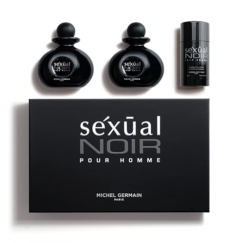 Michel Germain Sexual Noir Pour Homme 3-Piece Cologne Gift Set, Top Notes of Italian Bergamot, Crisp Grapefruit, Cardamom, Mysterious Dark Natural Beauty & Personal Care Michel Germain