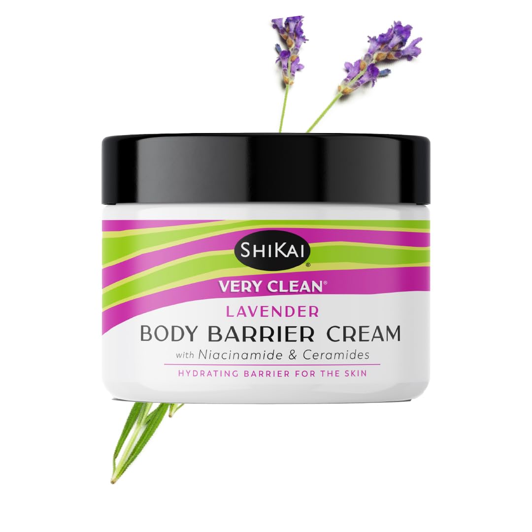 ShiKai Very Clean Moisturizing Body Barrier Cream (Lavender, 4.5 oz) | Hydrating Barrier for the Skin | With Niacinamide, Ceramides, Shea Butter