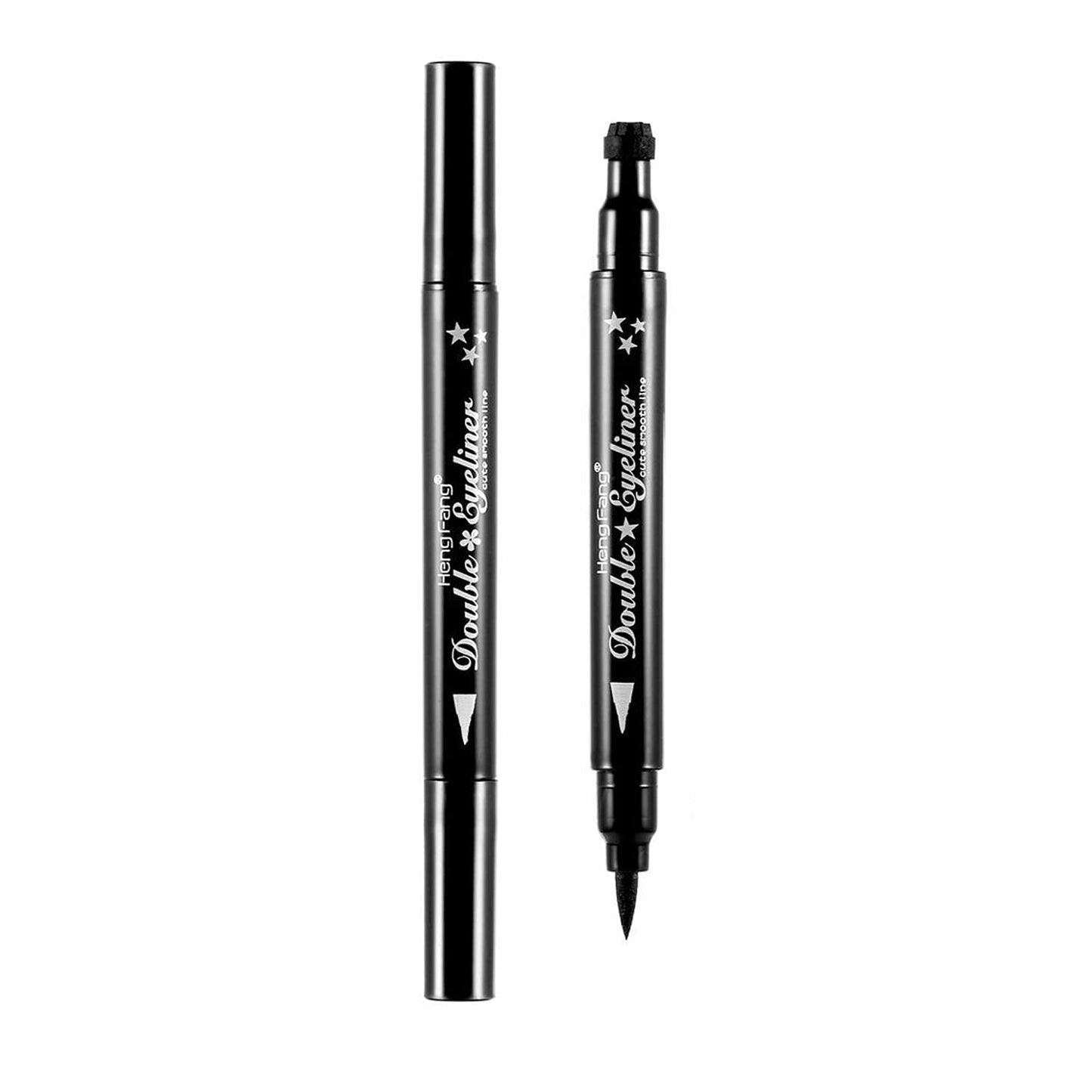 Pinkiou 2 in 1 Double-headed Liquid Eyeliner Pen Stamp Super Slim Gel Felt Tip High Pigment Black Waterproof Smudgeproof Long Lasting Tattoo Makeup…