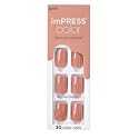 KISS Impress Color - 30 solid-colored neutral nails, adhesive strips, prep pad, mini file, and manicure stick (Caramel #85670) Beauty & Personal Care KISS