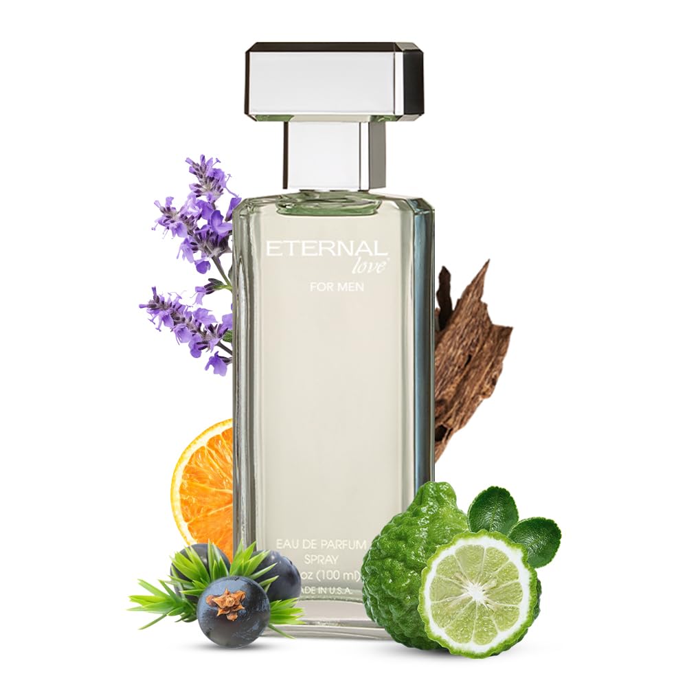 Eternal Love for Men - Long Lasting Eau de Parfum Spray - Premium Clean Fragrance with Amber & Cedarwood - Fresh Sophisticated Scent - 1.7oz