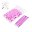 Coobbar 100pcs/lot Durable Micro Disposable Eyelash Extension Mascara Brush Eyelash Glue Cleaning Stick for Women (Pink)