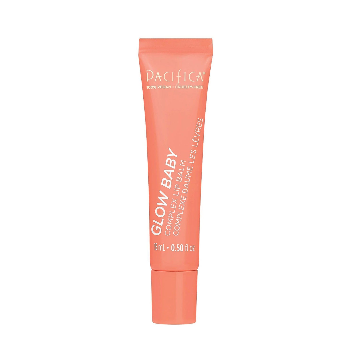 Pacifica Glow Baby Lip Balm - Vitamin C Infused Hydrating Balm with Coral Shimmer, Moisturizes & Revives Dry Chapped Lips, Plant Squalane & Oils