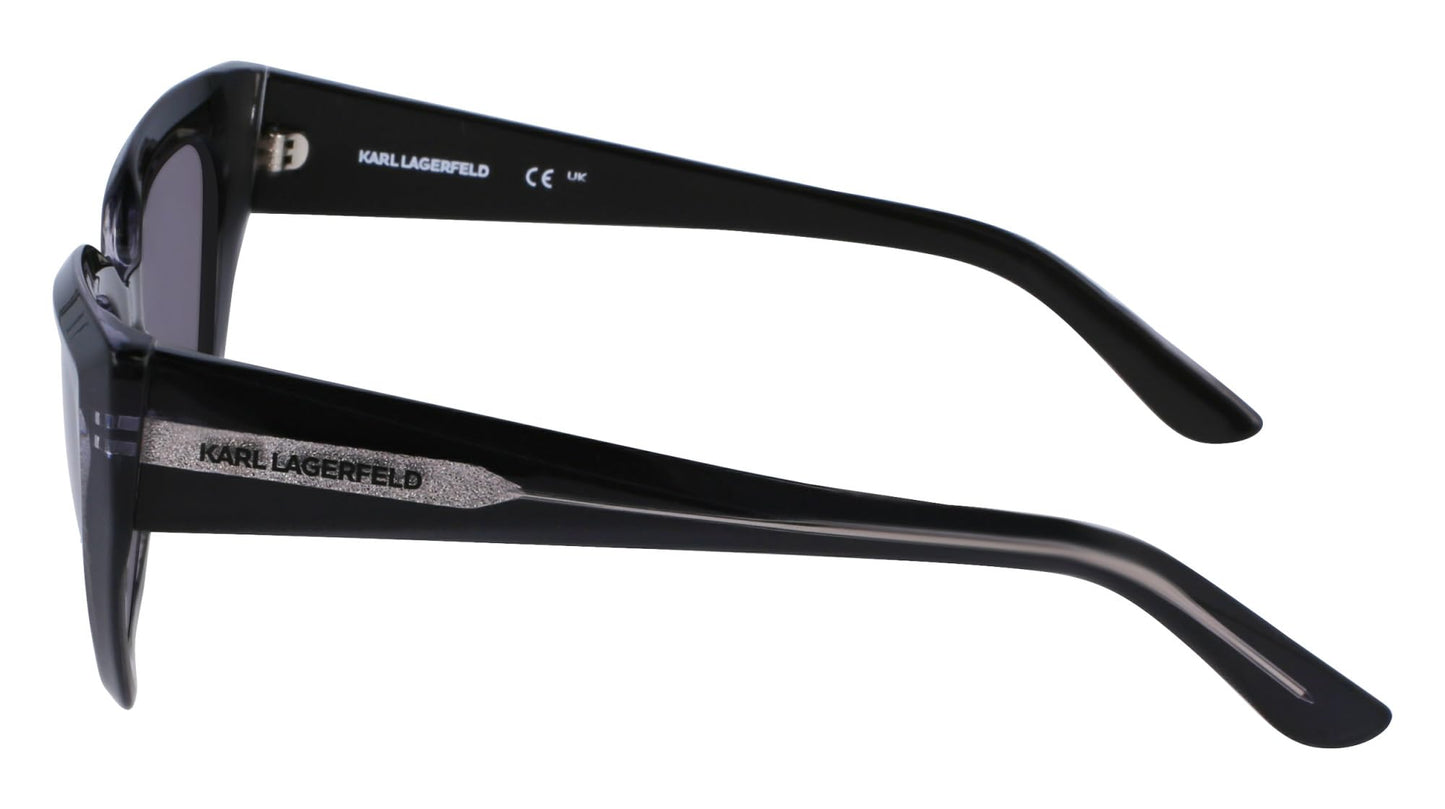 KARL LAGERFELD Women's Sunglasses KL6145S - Black with Solid Smoke Lens