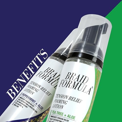 EBIN NEW YORK Braid Formula Tension Relief Foaming Lotion Peppermint & Aloe 3.38 fl. oz. 100ml Nourishing and Hydration, Style your Braids with Ease