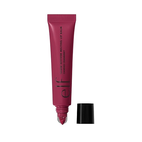 e.l.f. Glow Reviver Melting Lip Balm, Hydrating Tinted Lip Balm For A Glossy Finish & Soft, Supple Lips, Vegan & Cruelty-Free, Candied Cranberry