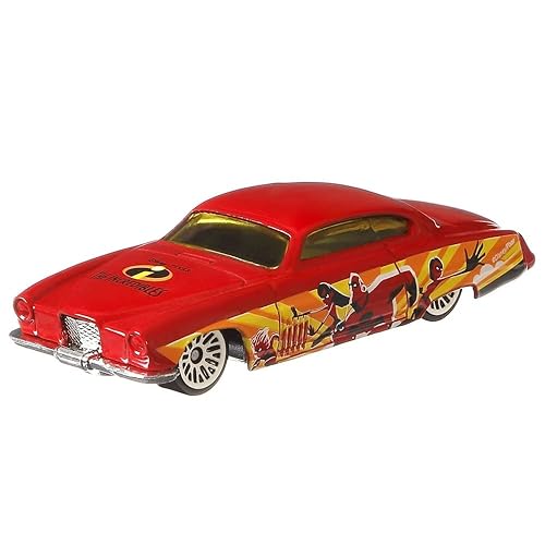 Hot Wheels Movie Characters Series ~ The Incredibles - Character Diecast Car - GJV21 4/5 ~ Fish'd & Chip'd - Red ~ 1:64 Scale