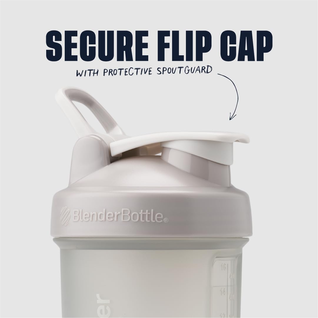 BlenderBottle Shaker Bottle with Pill Organizer and Storage for Protein Powder, Classic V2 ProStak System, 22-Ounce, Smoke Grey