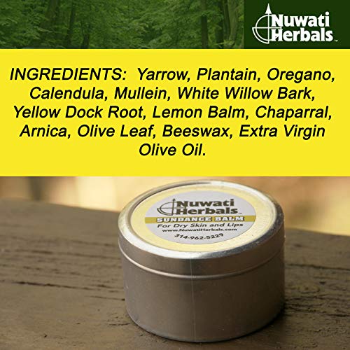 Nuwati Herbals Healing Balm for Severely Dry Skin Sundance Balm - Softens Rough, Dry, Damaged Skin, Lips, and Cuticles - For Elbows, Heels, Hands,