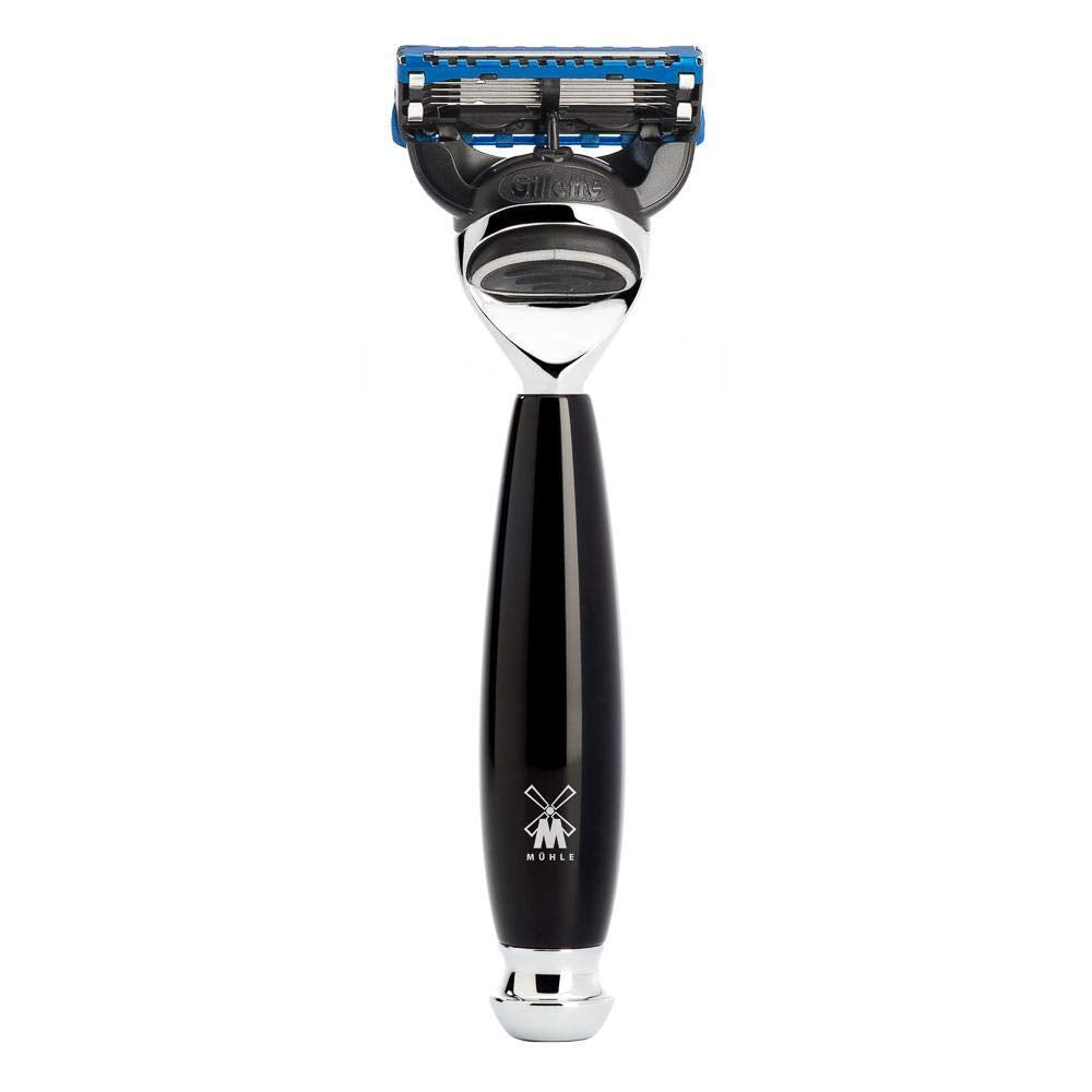 MÜHLE VIVO 4-piece Black Fiber Brush 5-Blade Razor Luxury Shaving Set Beauty and Personal Care MÜHLE