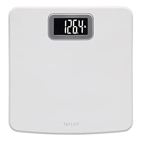 Taylor Precision Products Capacity Digital Bathroom Scale, White, 400 lb