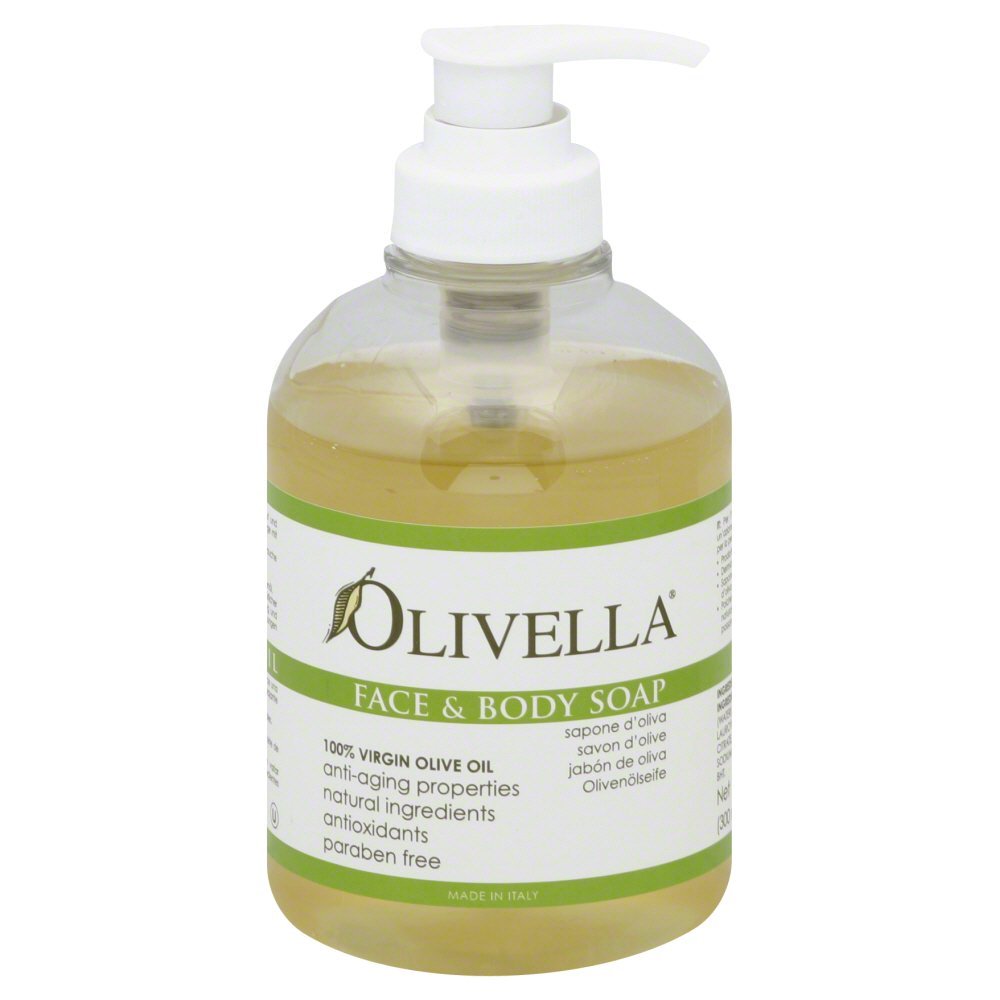 Olivella Virgin Olive Oil Face and Body Liquid Soap 10.14 oz (Pack of 6)