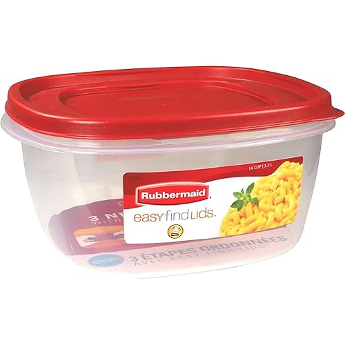 Rubbermaid 2049369 14-Cup Square Container with Red Racer Lid